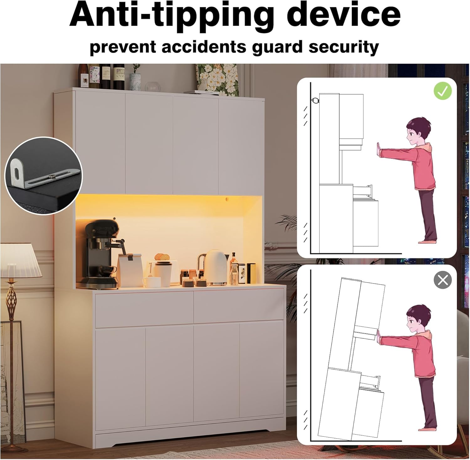 Anti-tipping device  
prevent accidents guard security