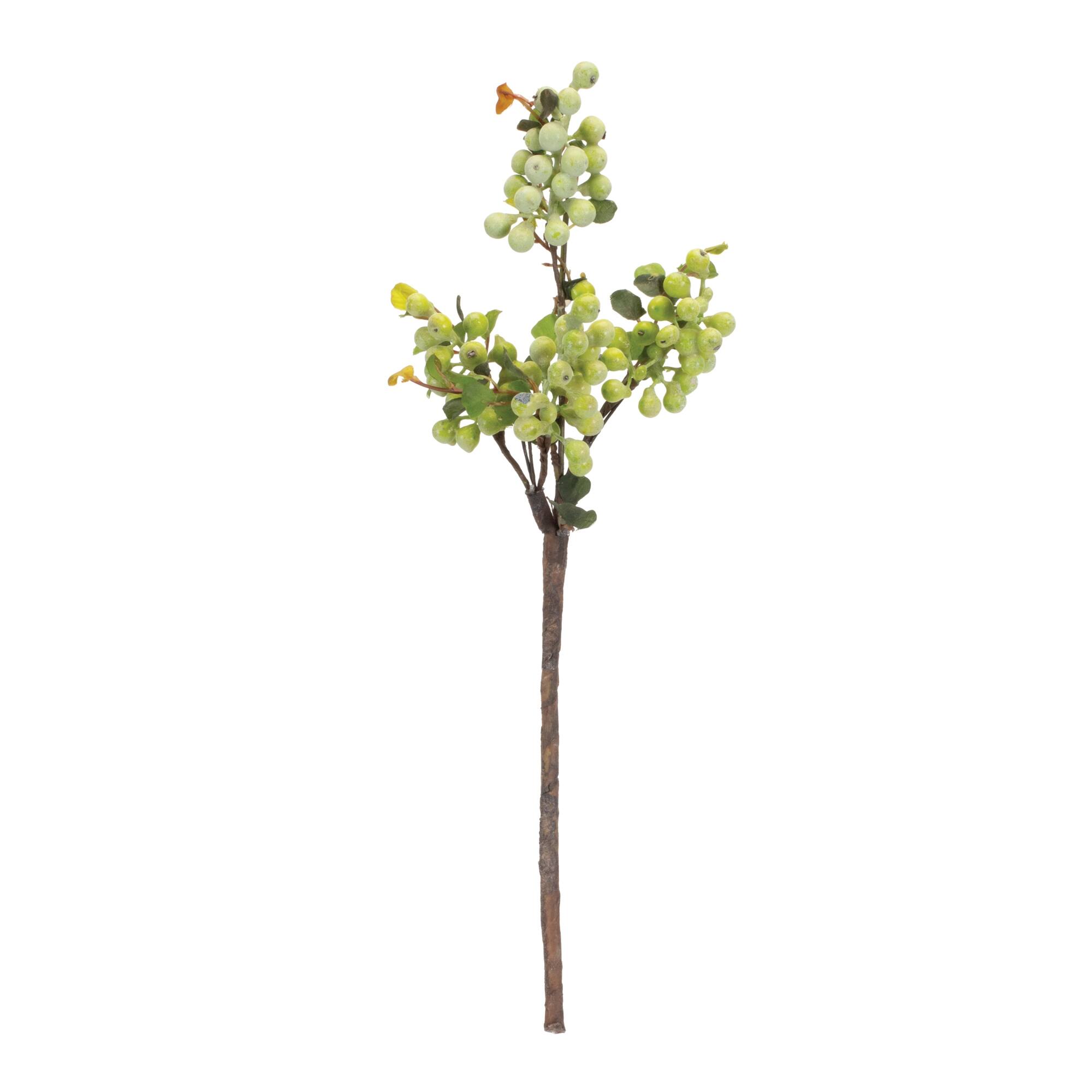 Angle. BreeBe - Green Berry Foliage Spray (Set of 4) - Green.