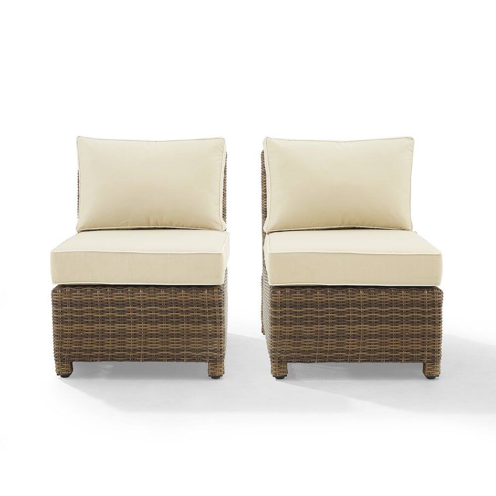 Alt View 1. Crosley Furniture - Bradenton 2Pc Armless Wicker Outdoor Chair Set - 2 Armless Chairs - Sand.
