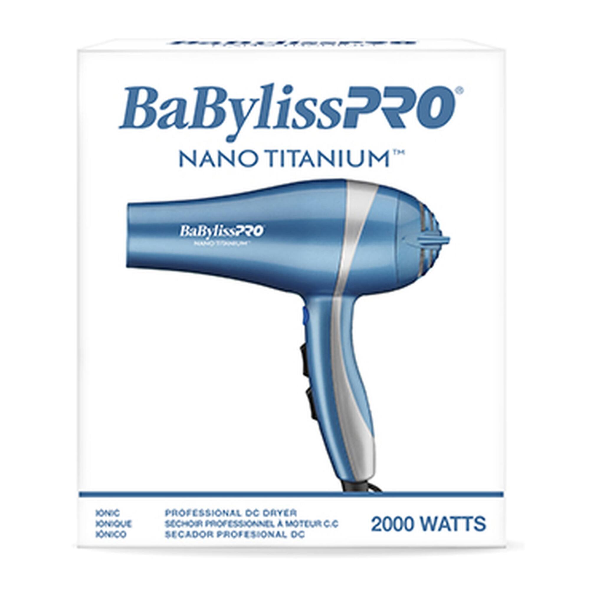 BaBylissPRO NANO TITANIUM BaByliss PRO INIC JONIOUE INICO PROFESSIONAL DC DRYER SECHOIR PROFESSIONNEL A MOTEUR C.C SECADOR PROFESIONAL DC 2000 WATTS