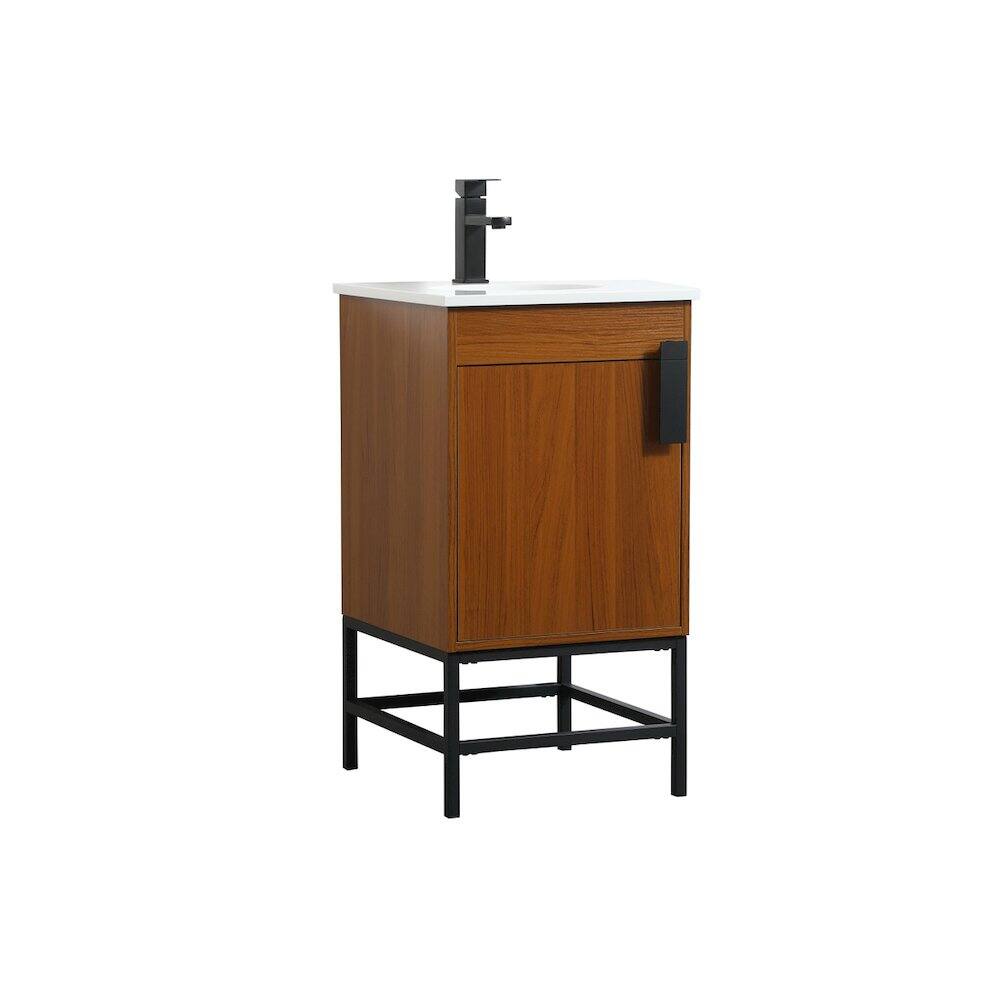 Alt View 5. Elegant Kitchen and Bath - 18 Inch Single Bathroom Vanity In Teak - Teak.