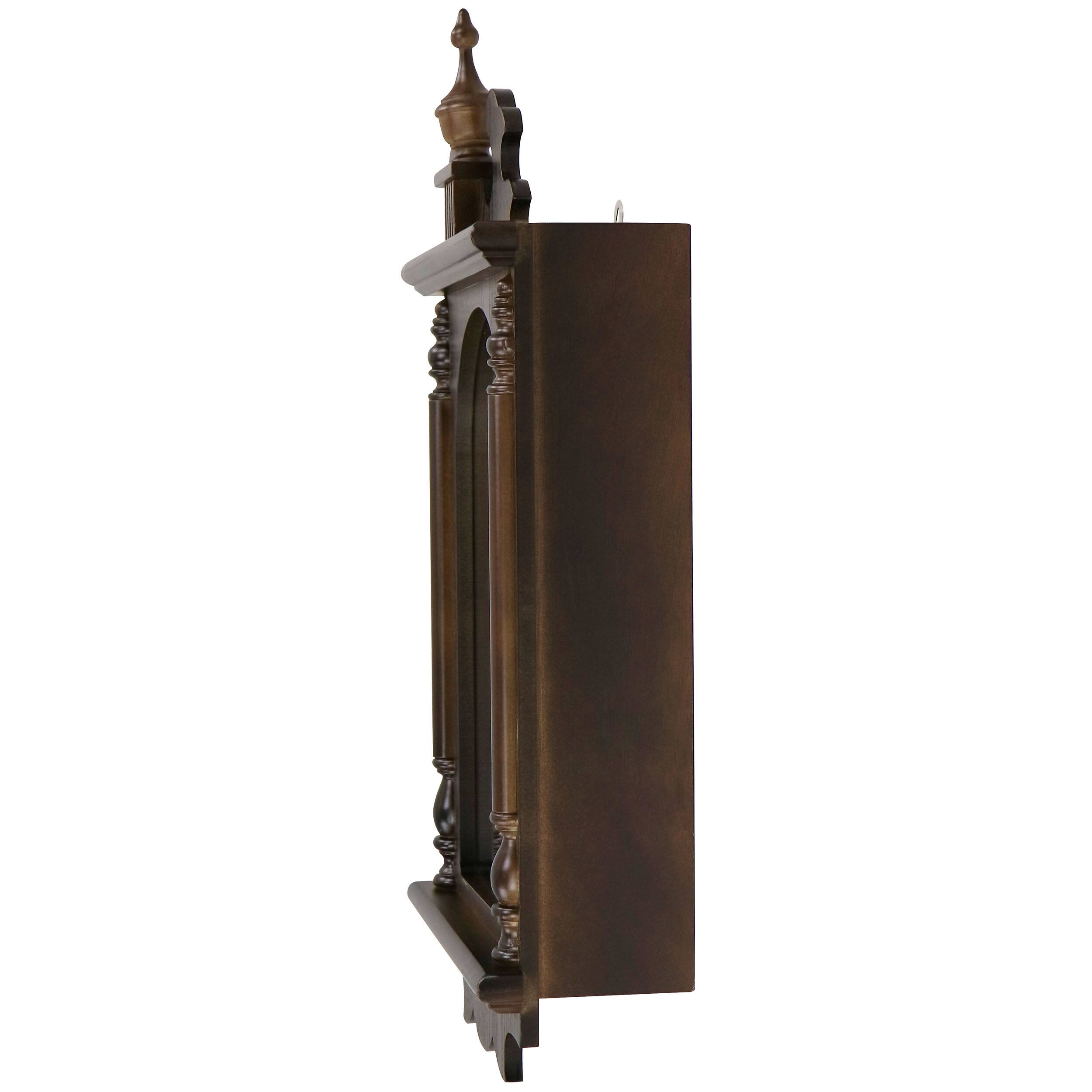 Alt View 2. Bedford Clock Collection - Bedford Clock Collection Leo 21 Inch Chestnut Wood Chiming Pendulum Wall Clock - Brown.