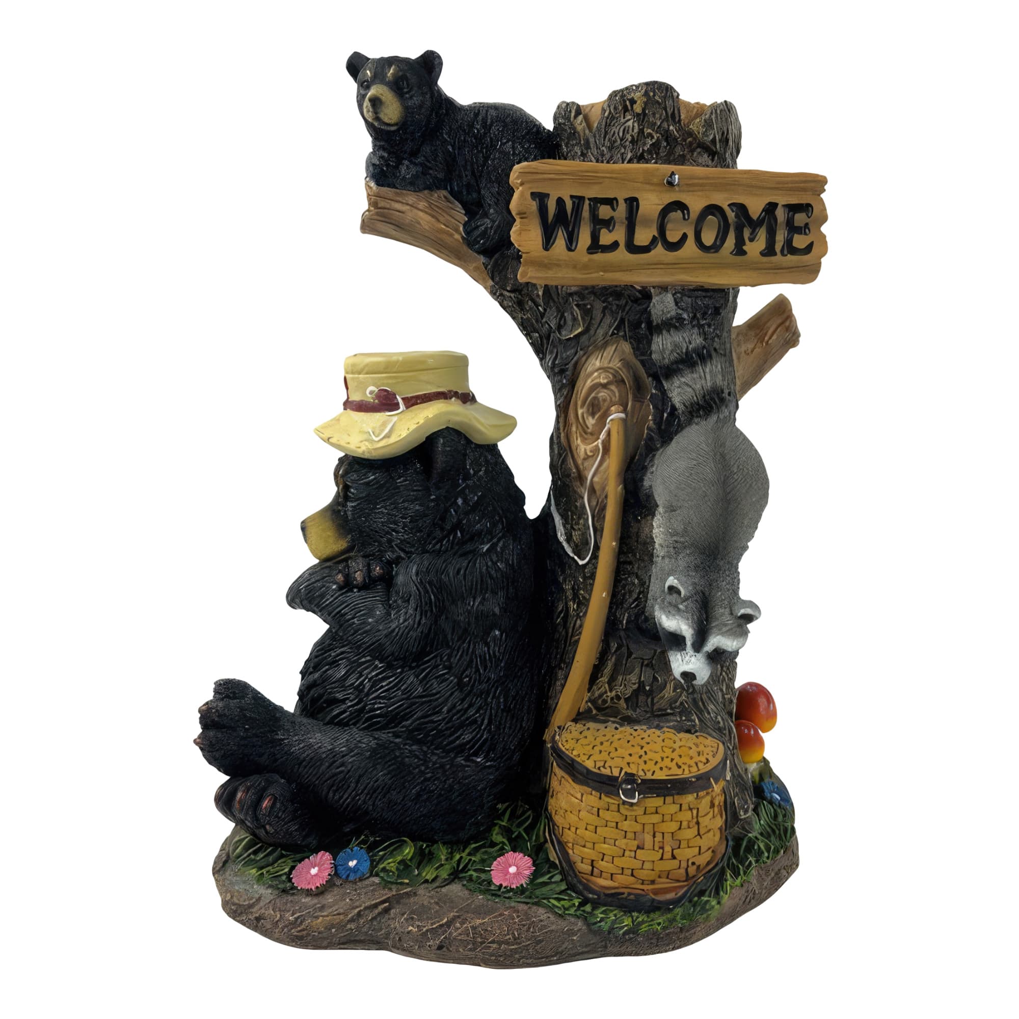 FC Design - 8"H Bear with Racoon Stealing Food Figurine Statue Office Desk Tabletop Home Decor Gift - Multi-Color