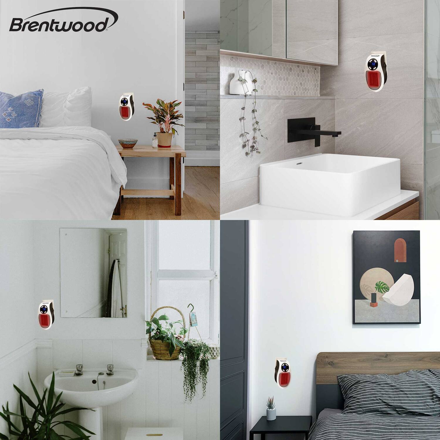 Left. Brentwood - 350W Plug-in Wall-Outlet Personal Space Heater - White.