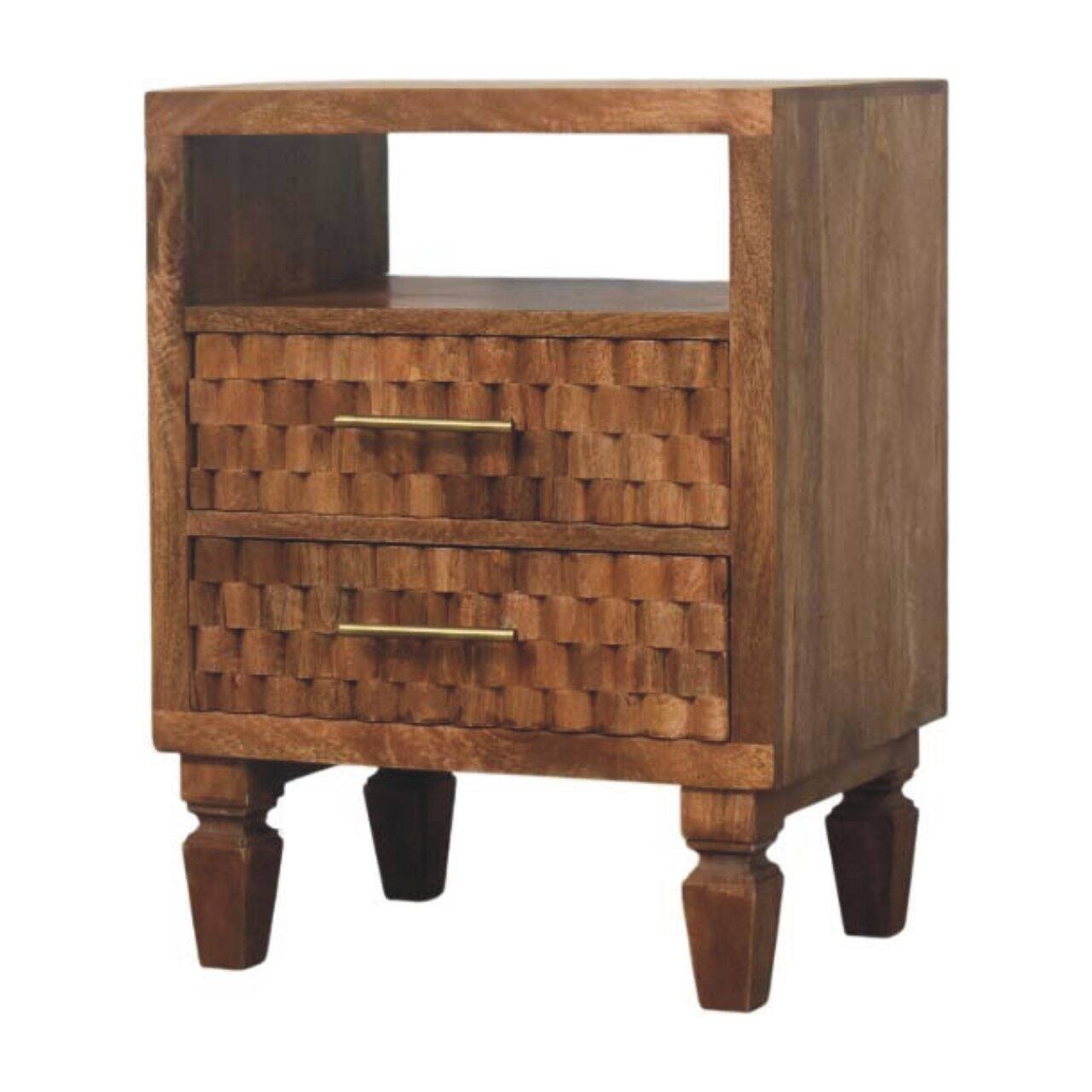 Left. Artisan Furniture - Artisan Furniture Solid Wood Arno Bedside in Golden Teak - Brown.