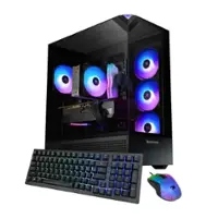 iBUYPOWER - iBUYPOWER- Element 9 Black Gaming Desktop PC-Intel Core Ultra 7 265F,NVIDIA GeForce RTX 5070 12GB,32GB DDR5 RGB,2TB NVMe - Black - Front_Zoom