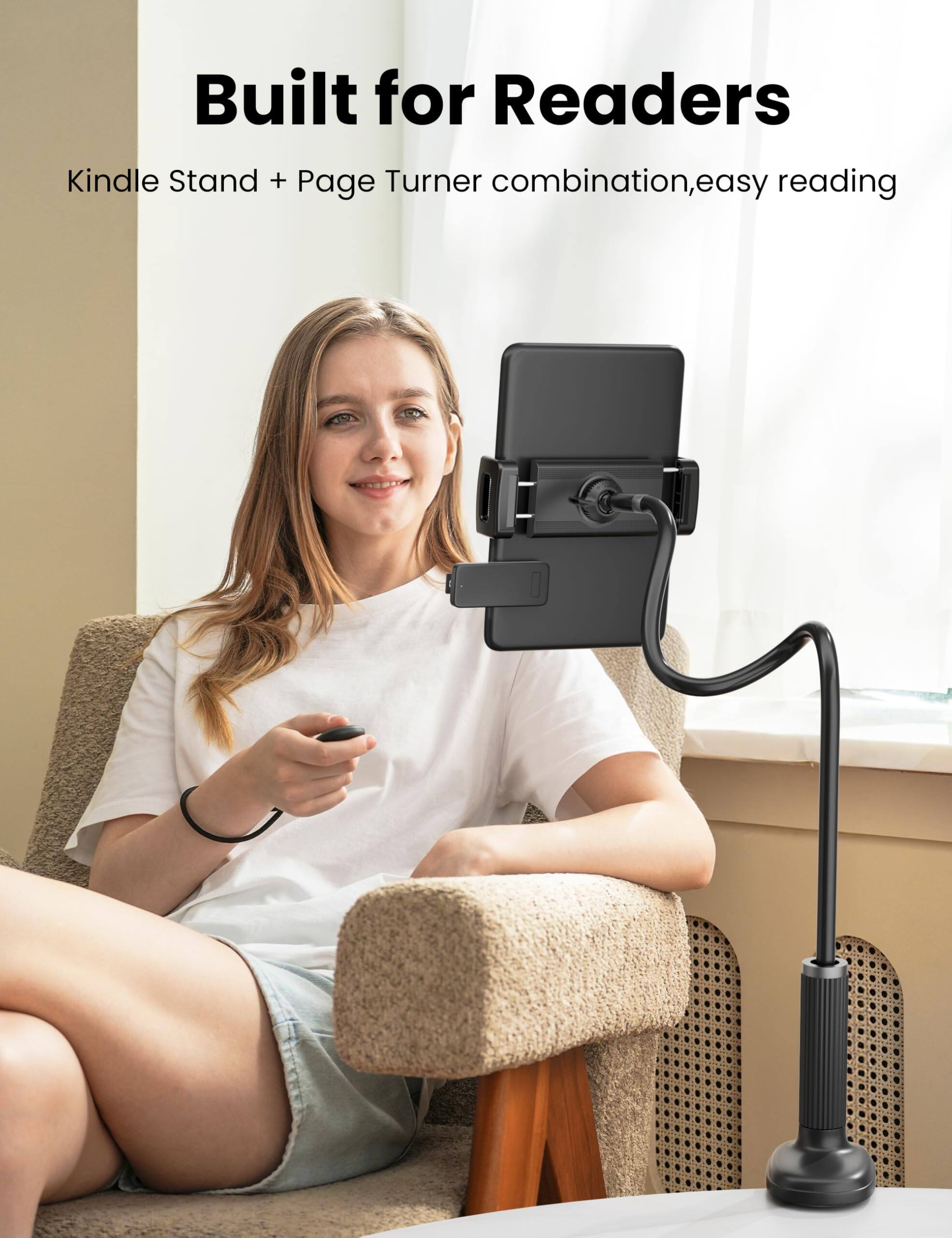 Built for Readers

Kindle Stand + Page Turner combination, easy reading