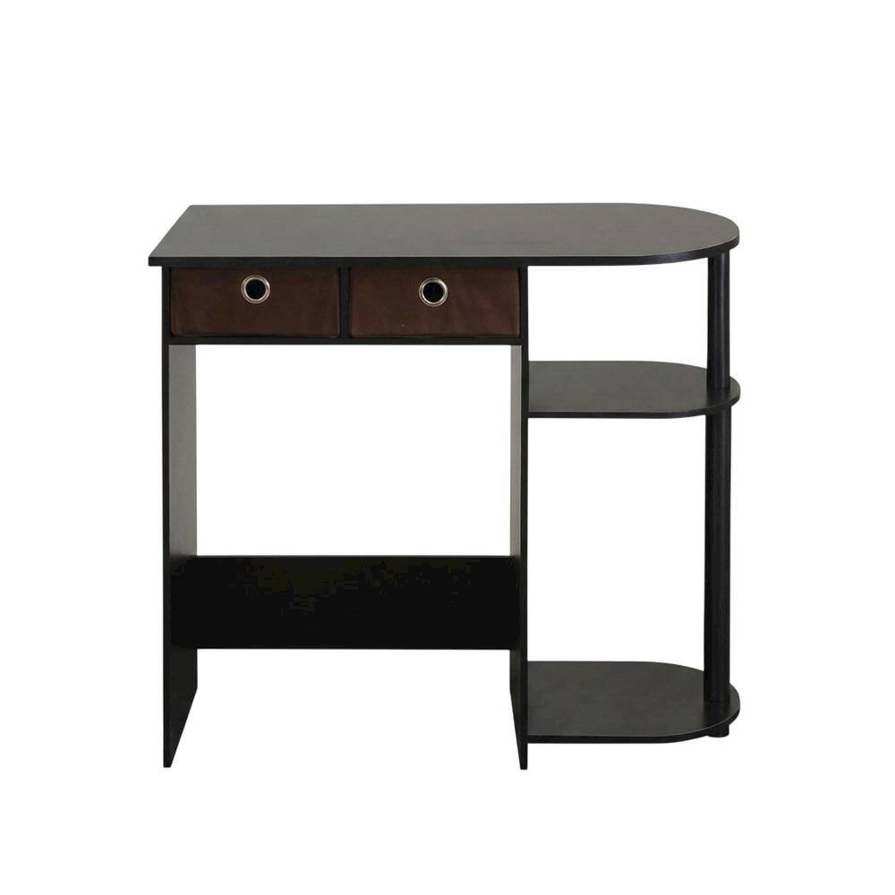 Back. BisonOffice - Espresso Computer Desk with Spacious Surface and Sturdy Frame for Workspace - Espresso/Black/Brown.