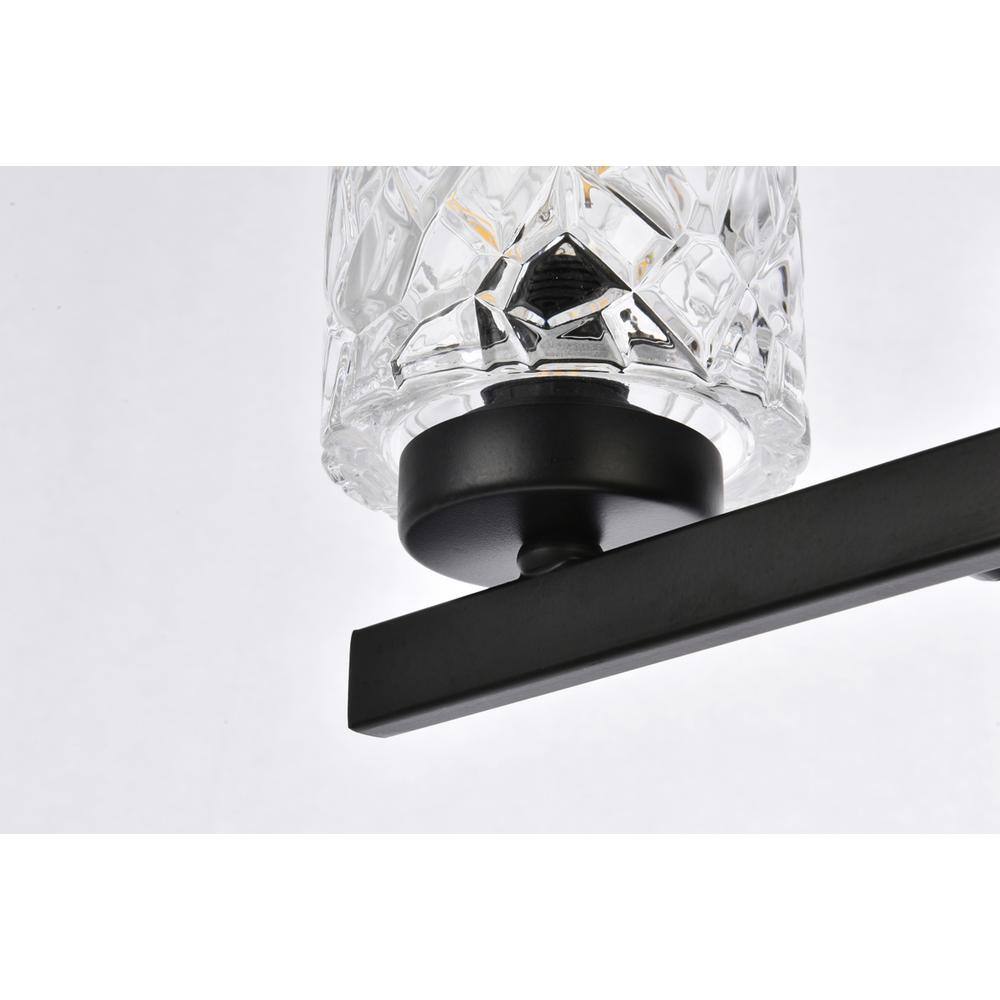 Angle. Living District - Cassie 4 lights bath sconce in black with clear shade - Black And Clear Shade.