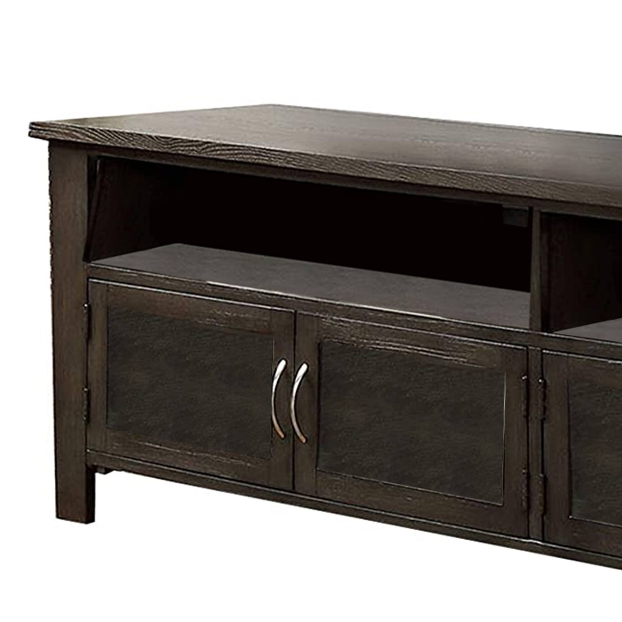 Alt View 2. Manhattan Lane - 72" Wooden TV Stand With 2 Cabinets and 2 Open Shelves - Brown.