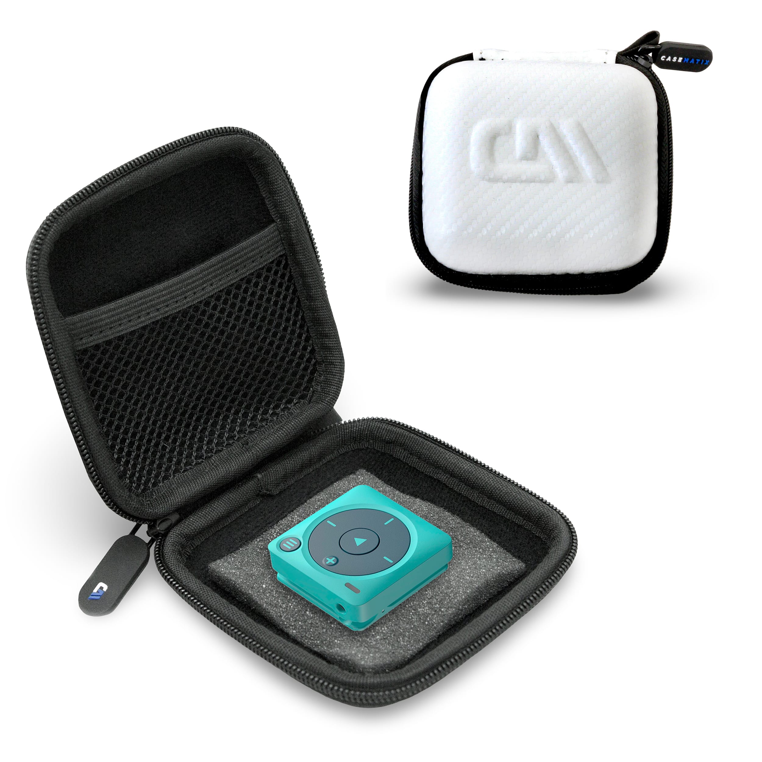 CASEMATIX - Carry Case for Mighty 3 Spotify & Amazon Music Player – Hard Shell Travel Case for Portable Offline Music Player - White