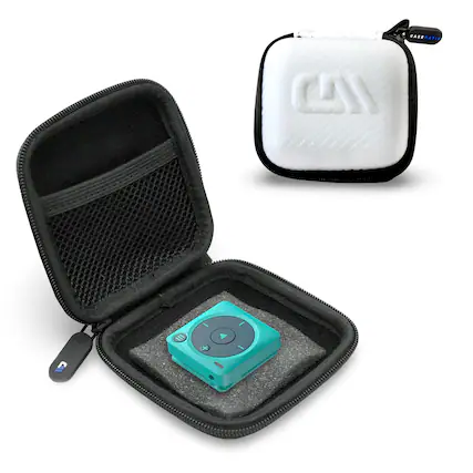 Front. CASEMATIX - Carry Case for Mighty 3 Spotify & Amazon Music Player – Hard Shell Travel Case for Portable Offline Music Player - White.