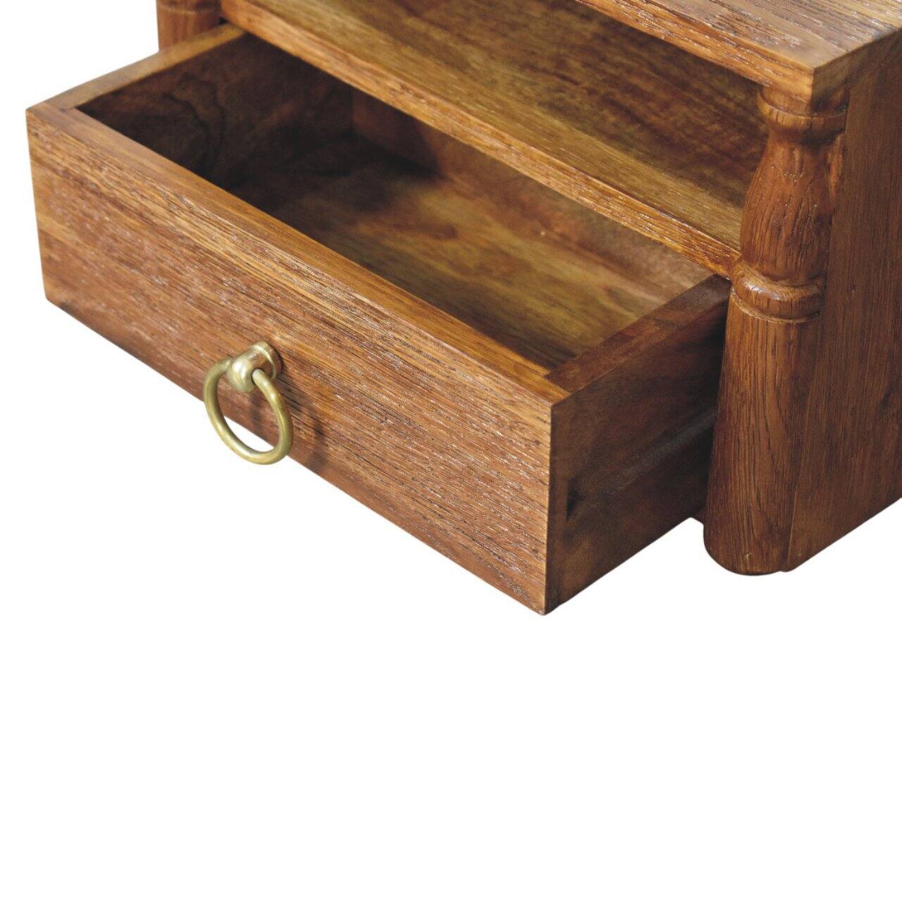 Alt View 7. Artisan Furniture - Artisan Furniture Solid Wood Turned Pillar Wall Nightstand - Brown.