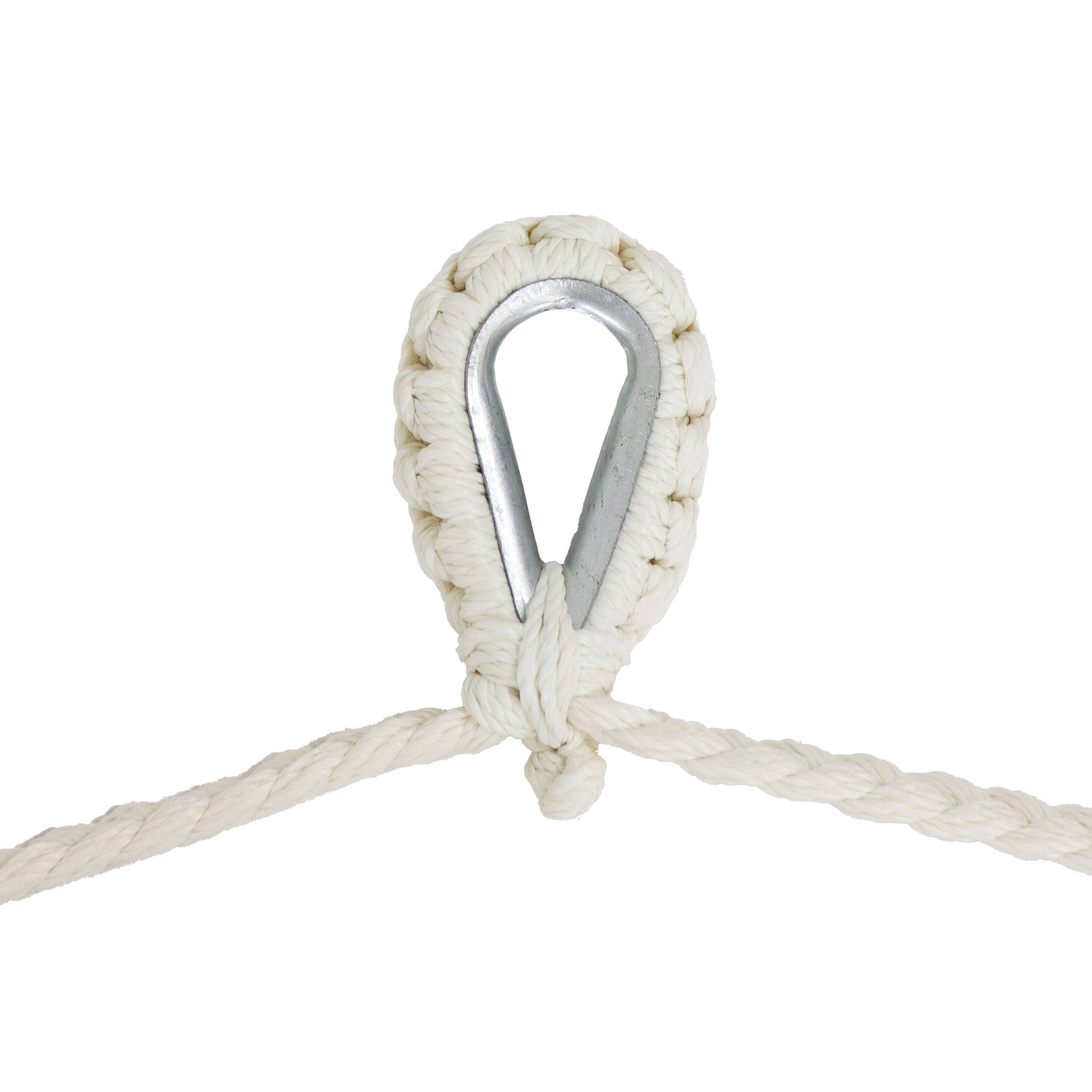 Alt View 3. Sunnydaze - Extra Large Mayan Cotton/Nylon Rope Hammock Chair - Beige.