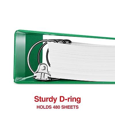 Sturdy D-ring  
HOLDS 480 SHEETS