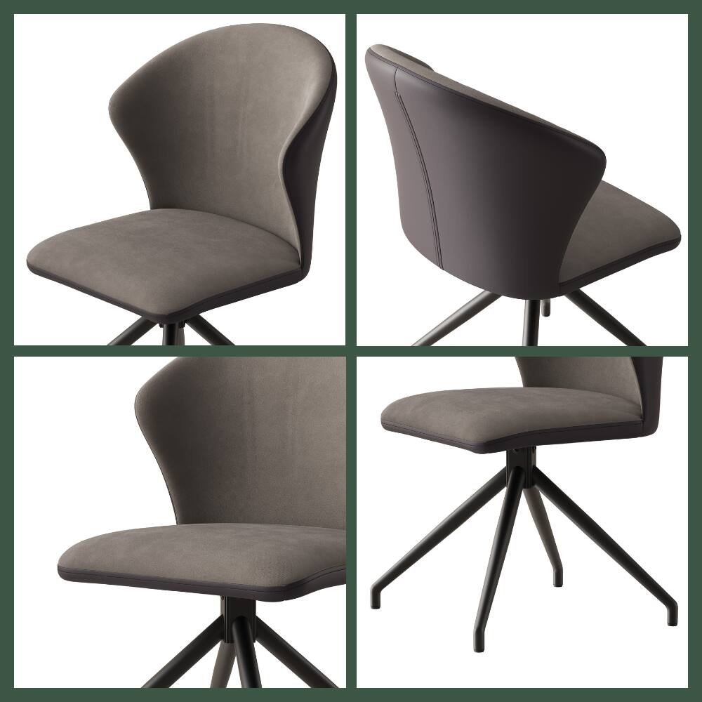 Alt View 2. POVISON - Modern Upholstered Dining Chairs Set of 2, Accent Chairs for Living Room & Bedroom Home Office Chairs, Coffee & Brown - Coffee & Brown.