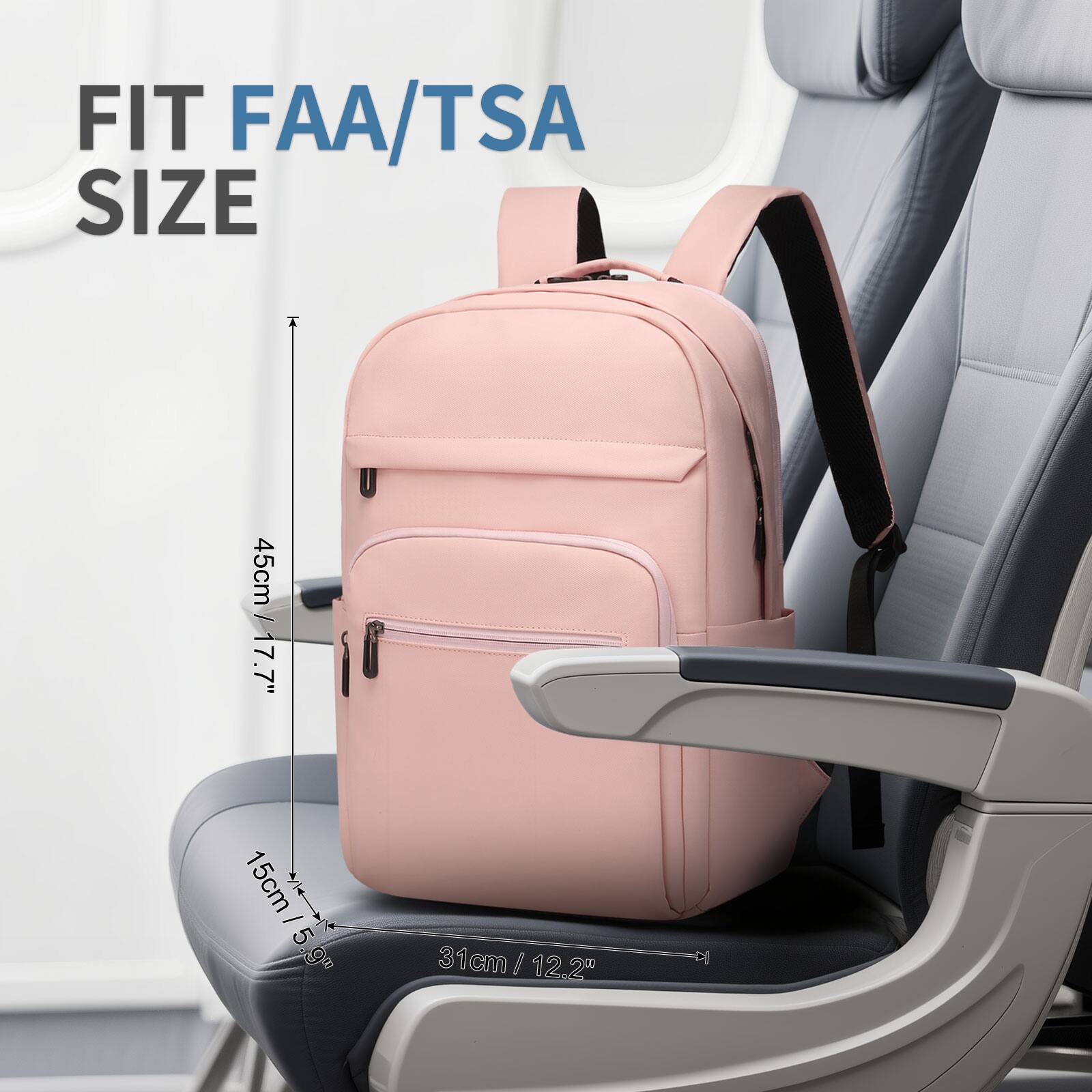 FIT FAA/TSA SIZE  
45cm / 17.7"  
15cm / 5.9"  
31cm / 12.2"