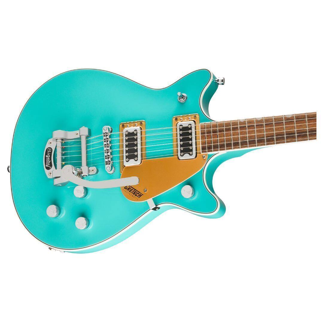 Left. Gretsch - Gretsch G5232T Electromatic Double Jet FT Electric Guitar (Caicos Green).