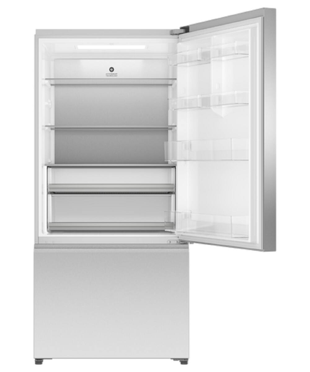 Alt View 13. Fisher & Paykel - 32 in. Wide 18.2 Cu. Ft. Bottom Mount Freezer Freestanding Refrigerator - Stainless Steel.