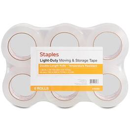 Staples - Lightweight Moving & Storage Packing Tape, 1.88" x 109 yds., 6/Pack - Clear