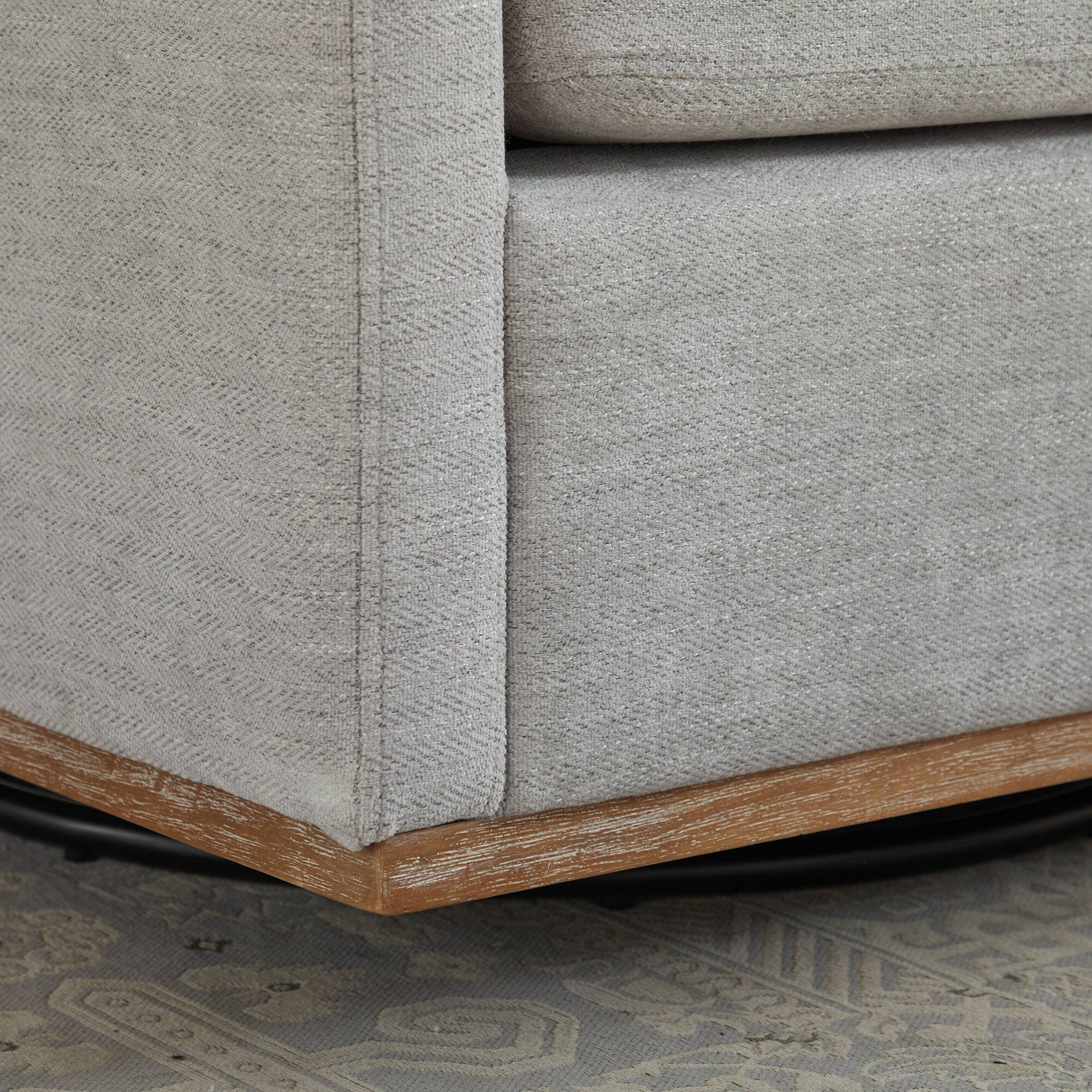 Alt View 4. GOODSILO - Modern Square Swivel Accent Chair with 360-Degree Rotation for Living Room and Bedroom - Light Gray.