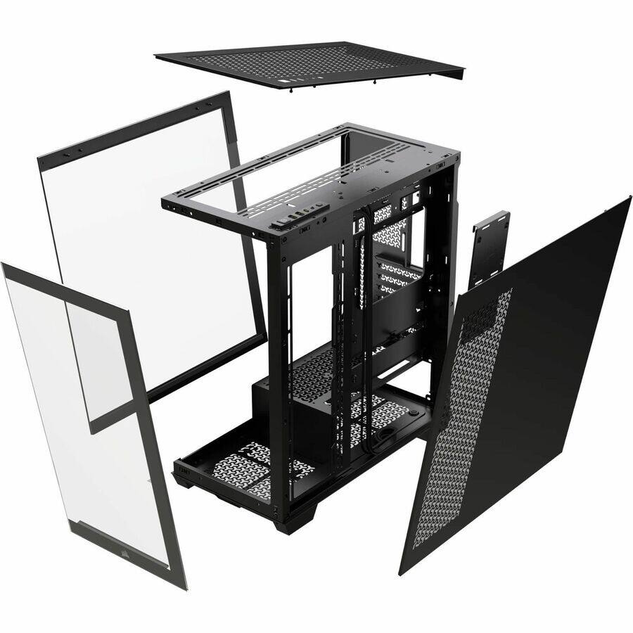 Alt View 2. CORSAIR - Corsair 3500X Mid-Tower PC Case - Mid-tower - Black - Tempered Glass - Mini ITX, Micro ATX, ATX, EATX Motherboard - Black.