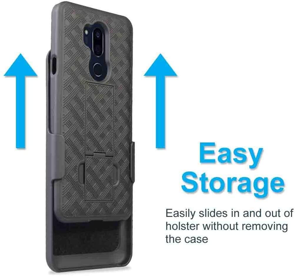 Easy Storage  
Easily slides in and out of holster without removing the case