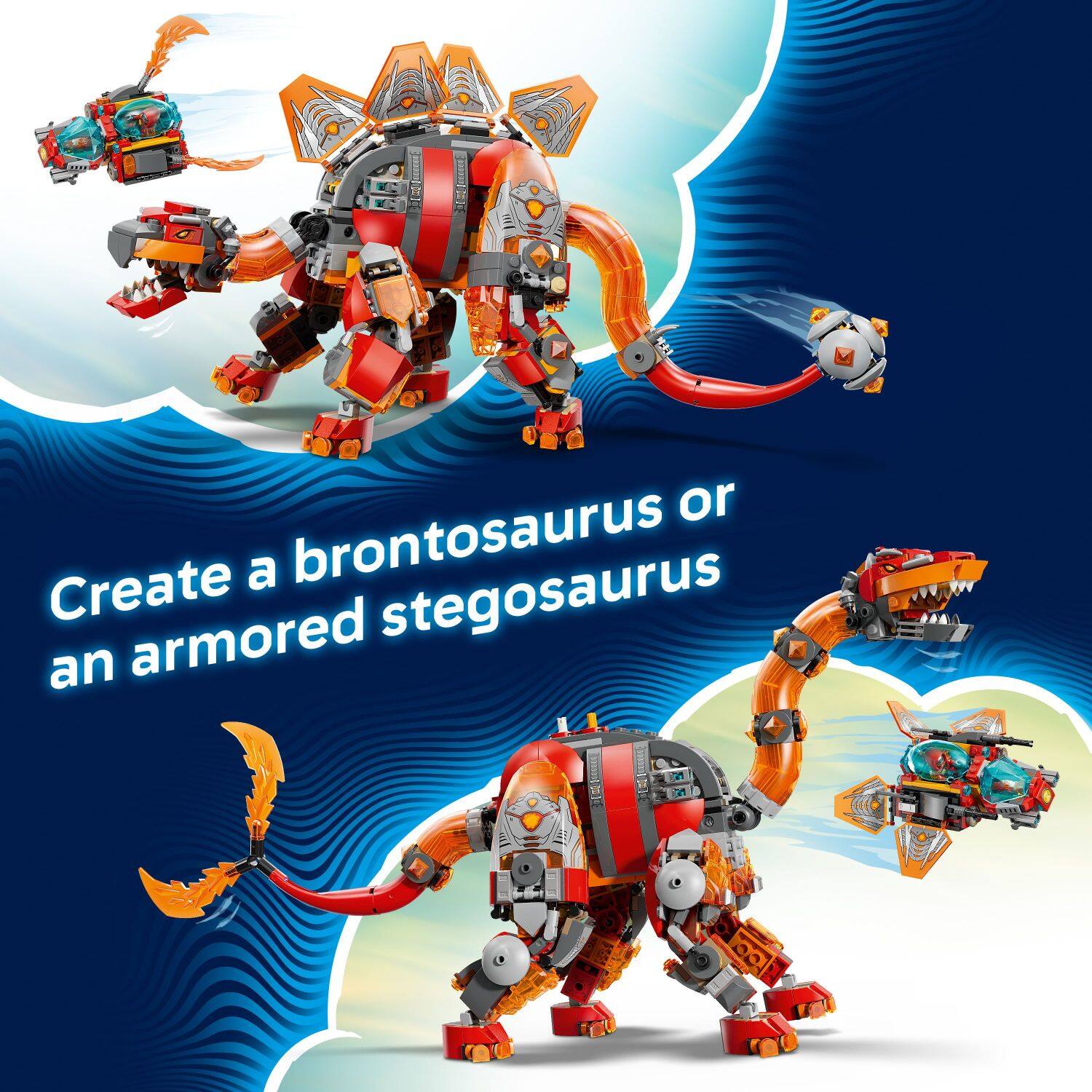 Create a brontosaurus or an armored stegosaurus
