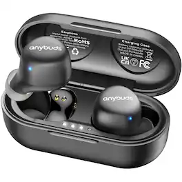TOZO - Wireless Earbuds, Bluetooth 5.3, Noise Cancel Call Mic, 35H Play, Deep Bass, IPX5, Lightweight - Black