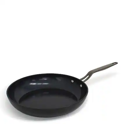 Front. BLU - Blu. Cookware 11” Induction Frying Pan, Non-Toxic - Black.