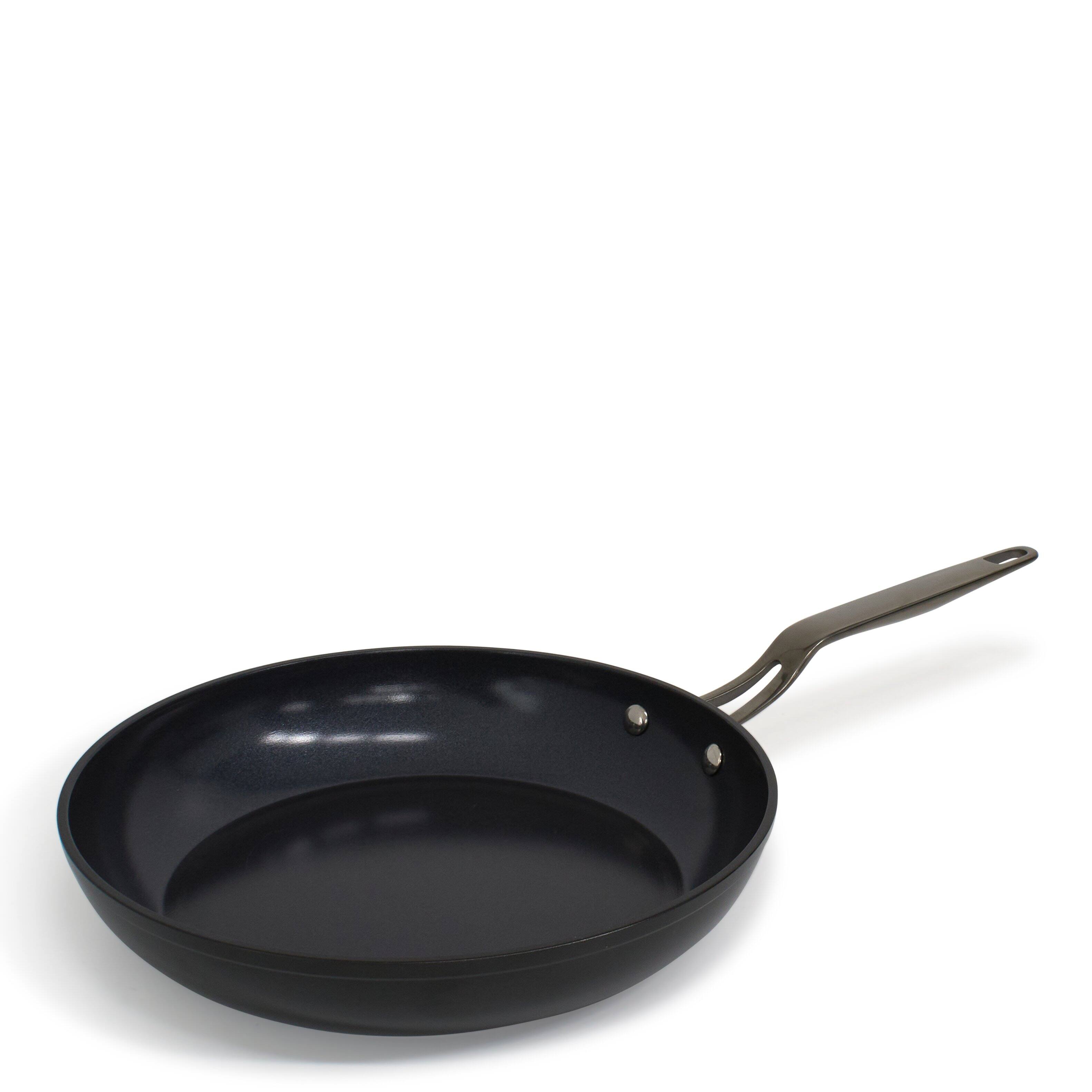 Front. BLU - Blu. Cookware 11” Induction Frying Pan, Non-Toxic - Black.