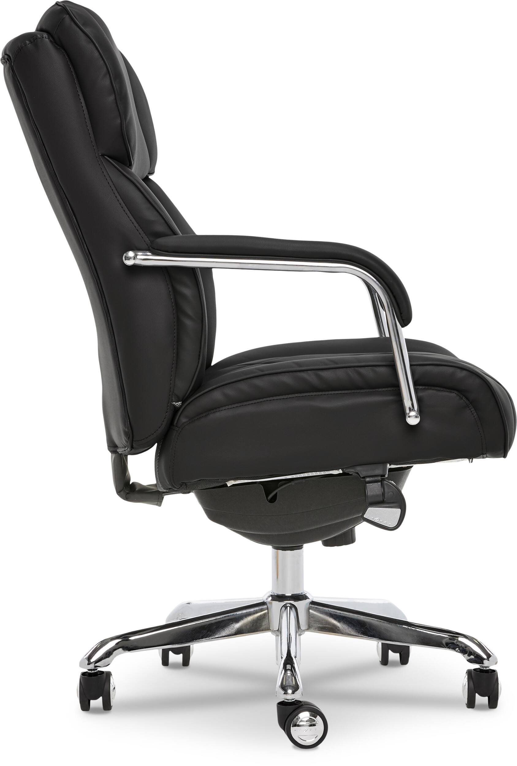 Alt View 19. La-Z-Boy - Comfort and Beauty Sutherland Diamond-Quilted Bonded Leather Office Chair - Midnight Black.