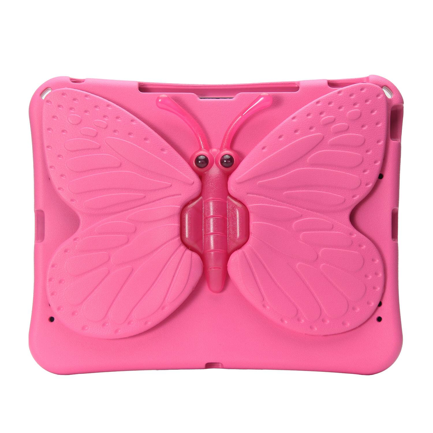 Back. Dteck - Kids Butterfly Case for Apple iPad Air (M4) 13" 2026-24 & iPad Pro 13/12.9",Rugged 3D Cartoon EVA Shockproof Stand Cover - Rose.