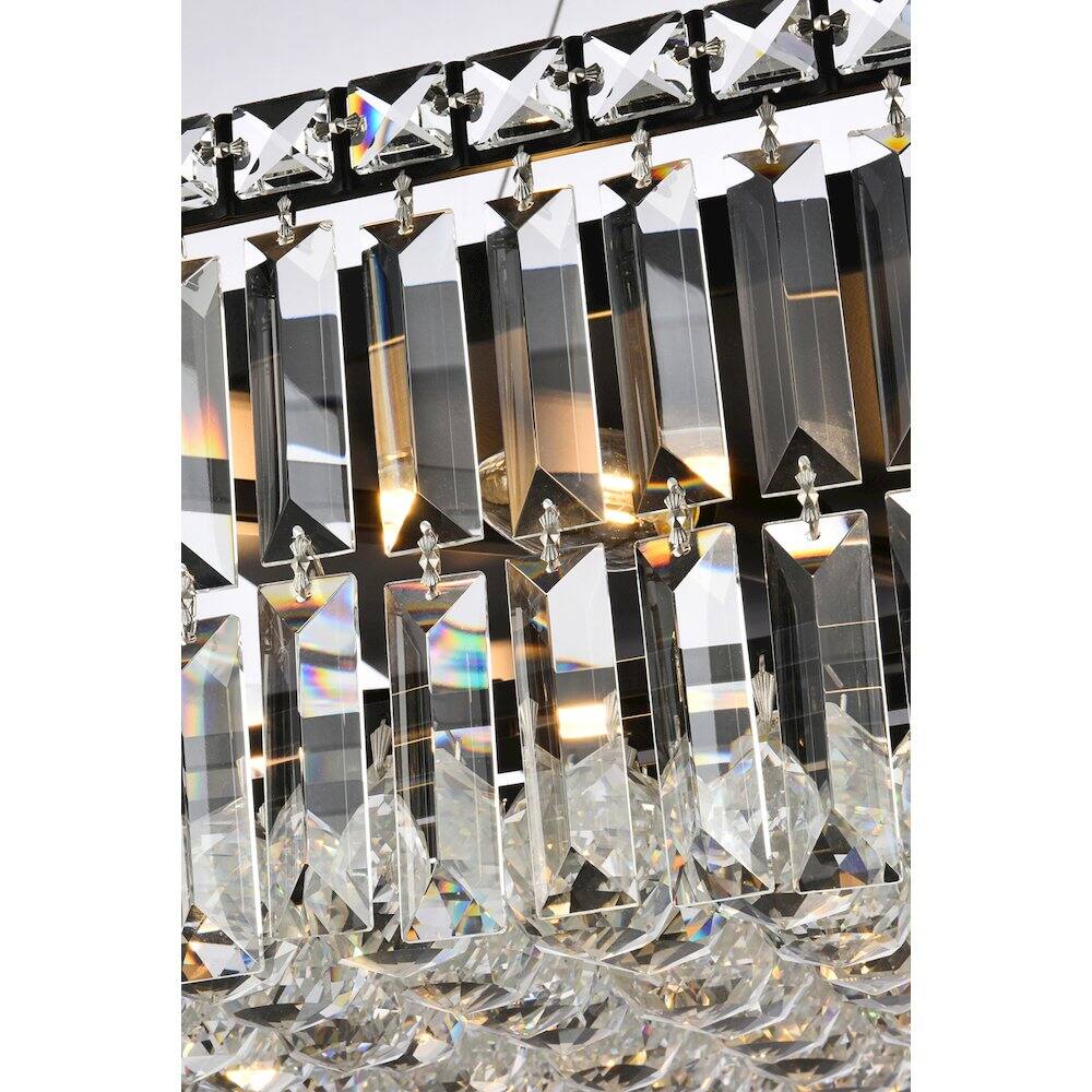 Back. Elegant Lighting - Maxime 32 Inch Black Chandelier - Black And Clear.