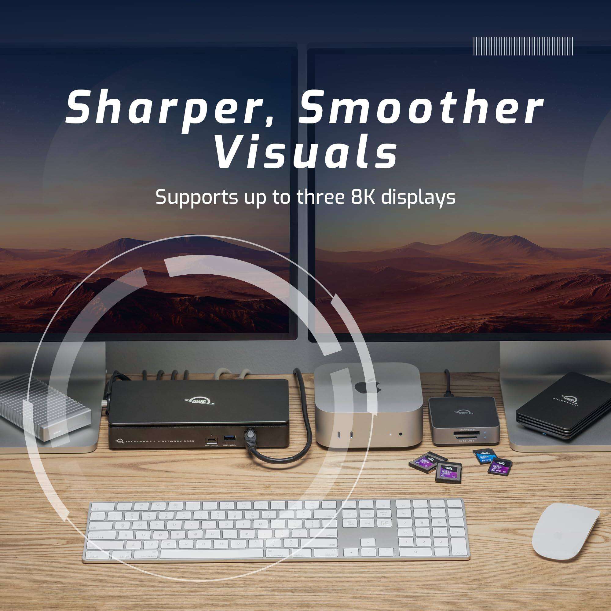 Sharper, Smoother Visuals  
Supports up to three 8K displays