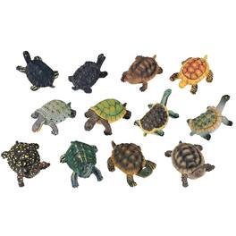 FC Design - 12-PC Cute Turtle 2"H Mini Turtle Figurine Set Office Desk Tabletop Home Decor Gift - Multi-Color