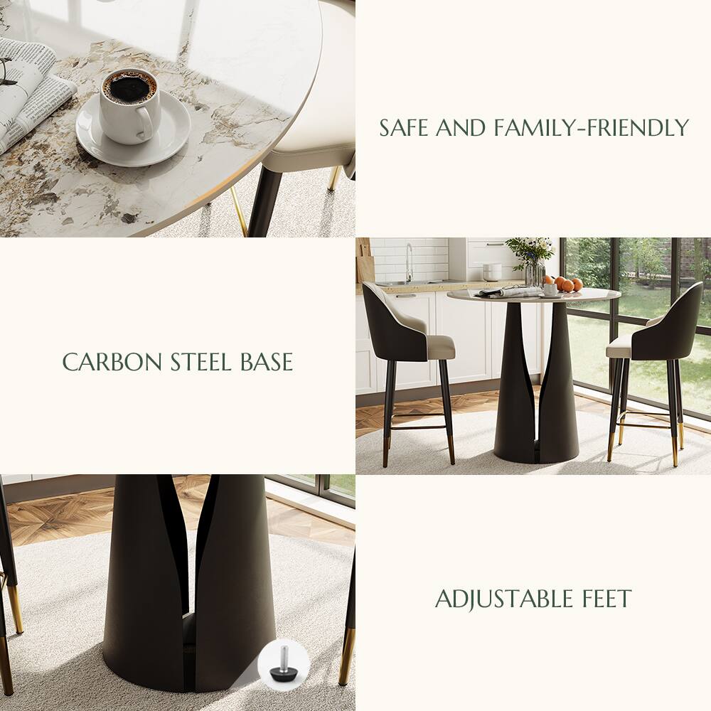 SAFE AND FAMILY-FRIENDLY  
CARBON STEEL BASE  
ADJUSTABLE FEET