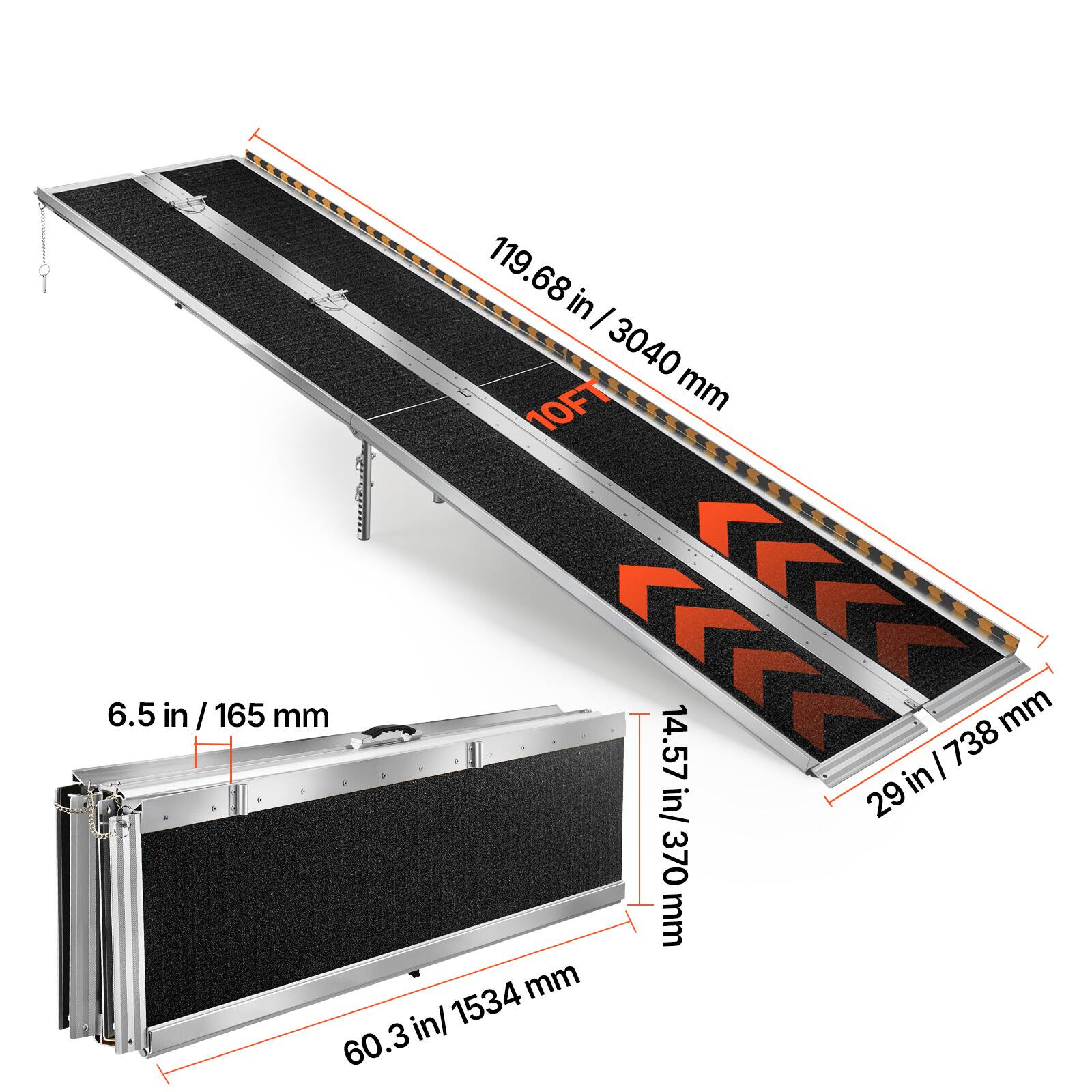 - 119.68 in / 3040 mm
- 6.5 in / 165 mm
- 14.57 in / 370 mm
- 29 in / 738 mm
- 60.3 in / 1534 mm