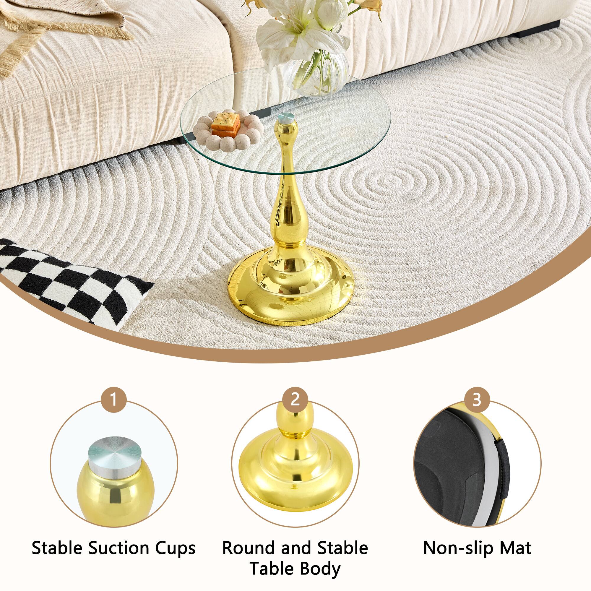 1. Stable Suction Cups
2. Round and Stable Table Body
3. Non-slip Mat