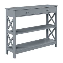 FurniFact - Console Table with 1 Drawer and 3 Tiers of Shelving - Gray