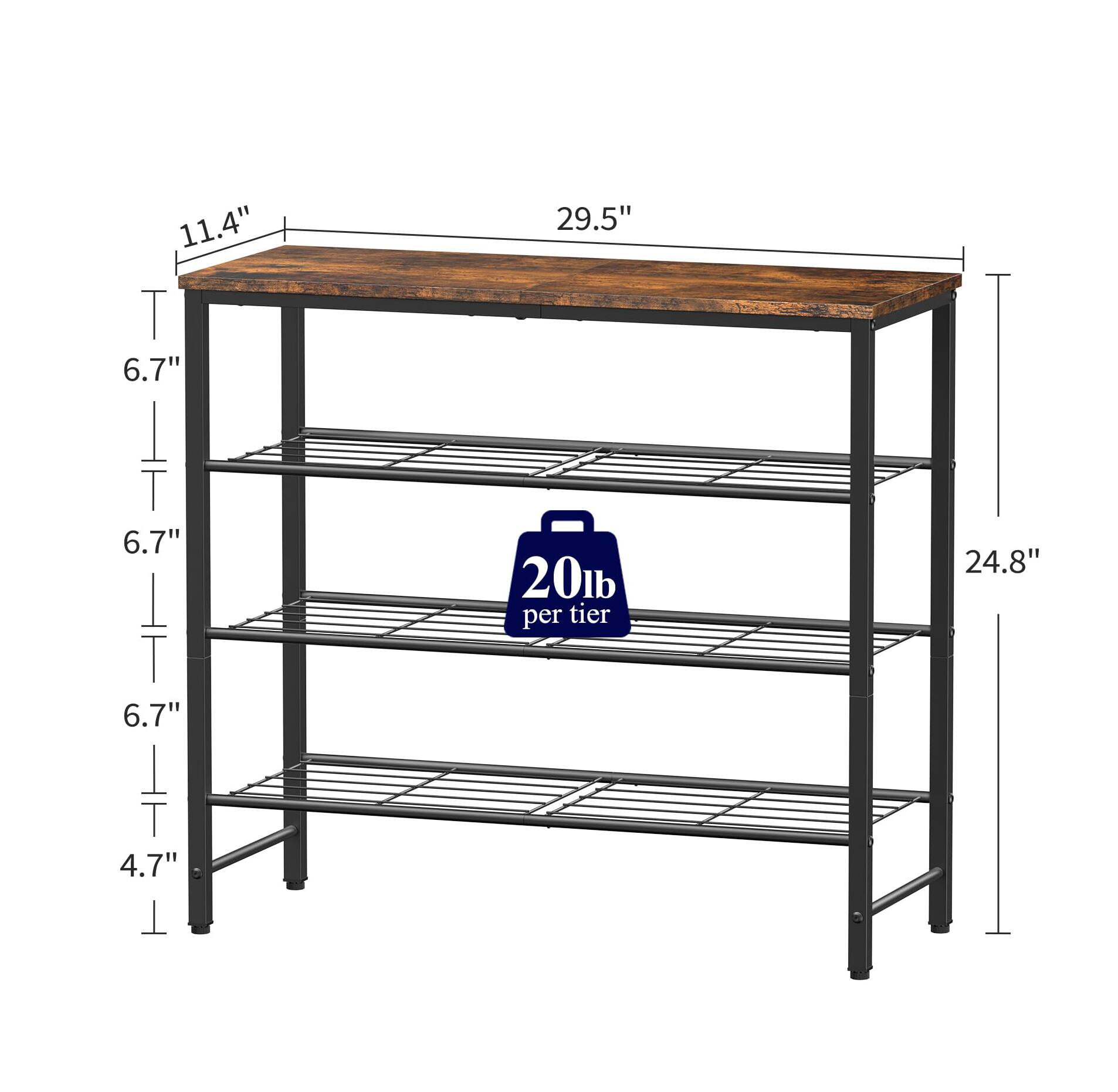 11.4"  
29.5"  
6.7"  
6.7"  
6.7"  
4.7"  
24.8"  
20lb per tier