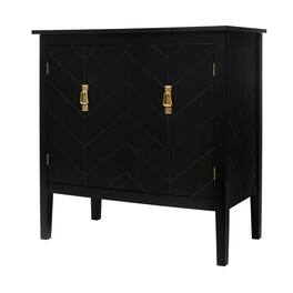 Boyel Living - 2 Door Wood Cabinet Vintage Style Sideboard for Living Room Dining Room Office - Black