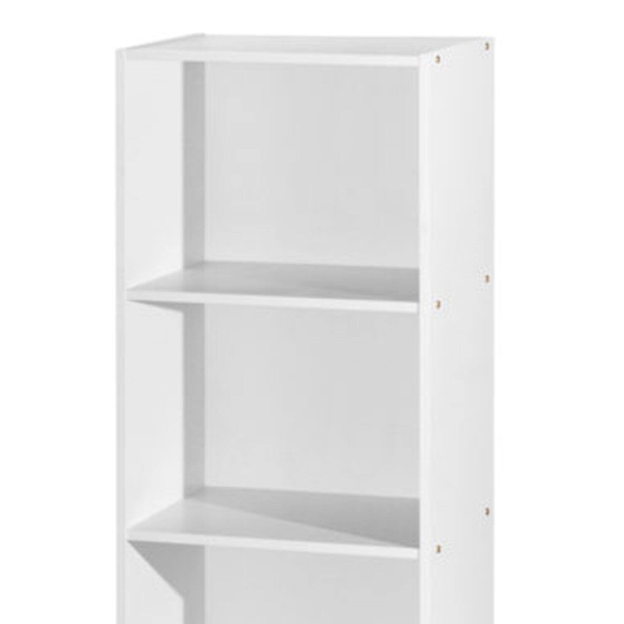 Alt View 1. Hodedah - Hodedah 12 x 16 x 47 Inch 4 Shelf Bookcase and Office Organizer, White Finish - White.