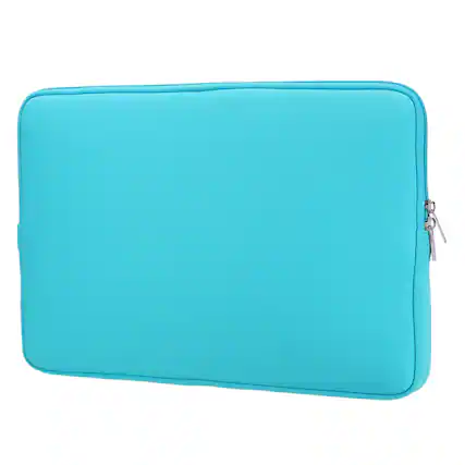 Front. Unique Bargains - Laptop Case - Polyester Computer Sleeve Carrying Bag, Shockproof Protective Cover for 15.6" Notebook - Light Blue.