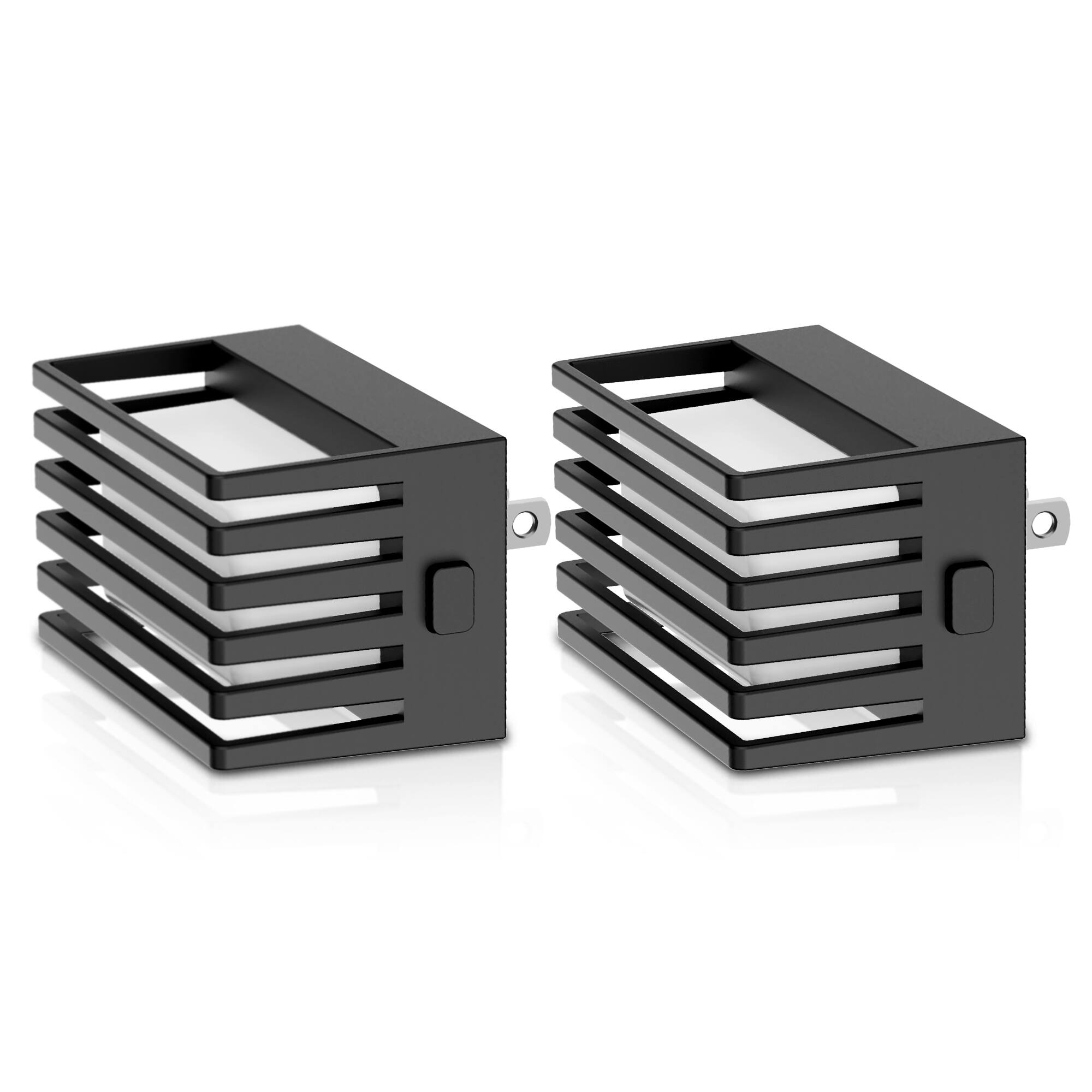 Front. Jandcase - JANDCASE 2-Pack 1W  Plug-in Night Light, 3000K Warm Glow, Up/Down Light, 3-Step Dimming, Color Memory, Dusk-to-Dawn - Black.