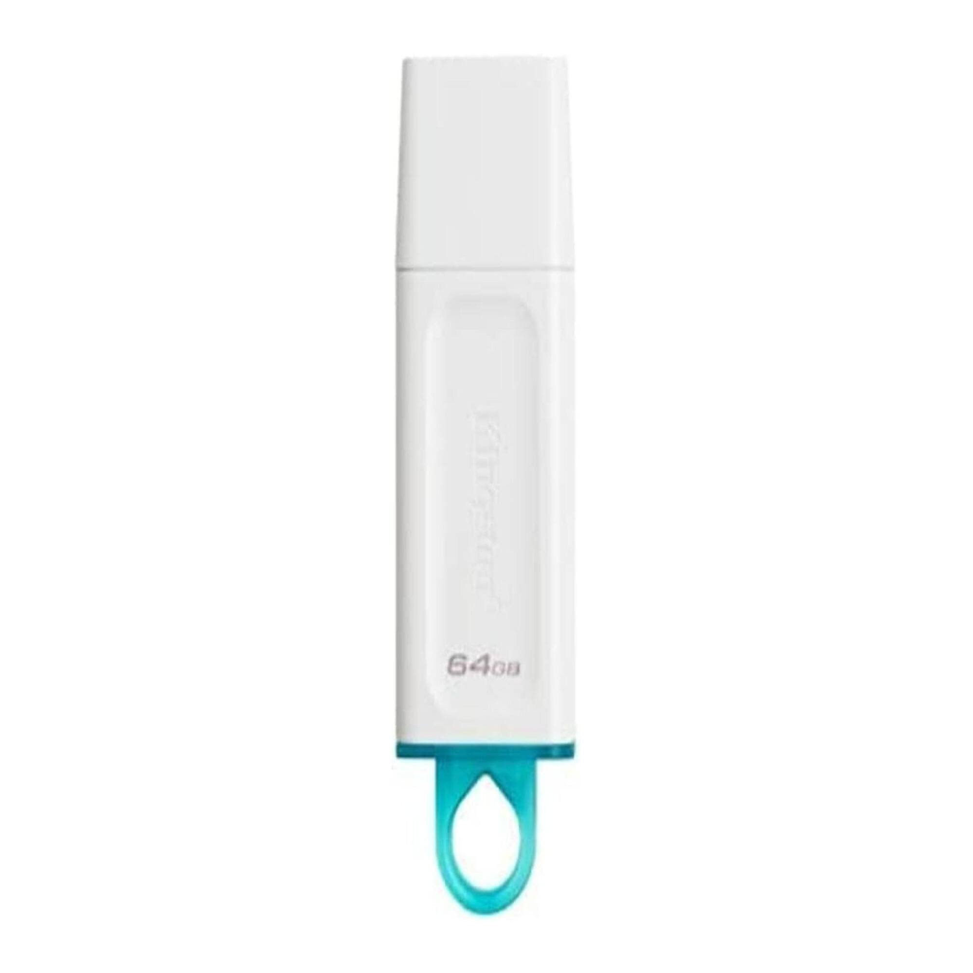Left. Kingston - Kingston 64GB DataTraveler Exodia USB 3.2 Flash Drive with Protective Cap(White) - White.