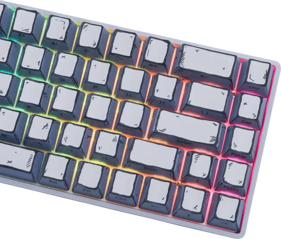 The text on the image is:

8 + 8 Del X Shift Enter PgUp Alt Fn Ctrl PgDn

Corrected text:

8 + 8 Del X Shift Enter PgUp Alt Fn Ctrl PgDn
