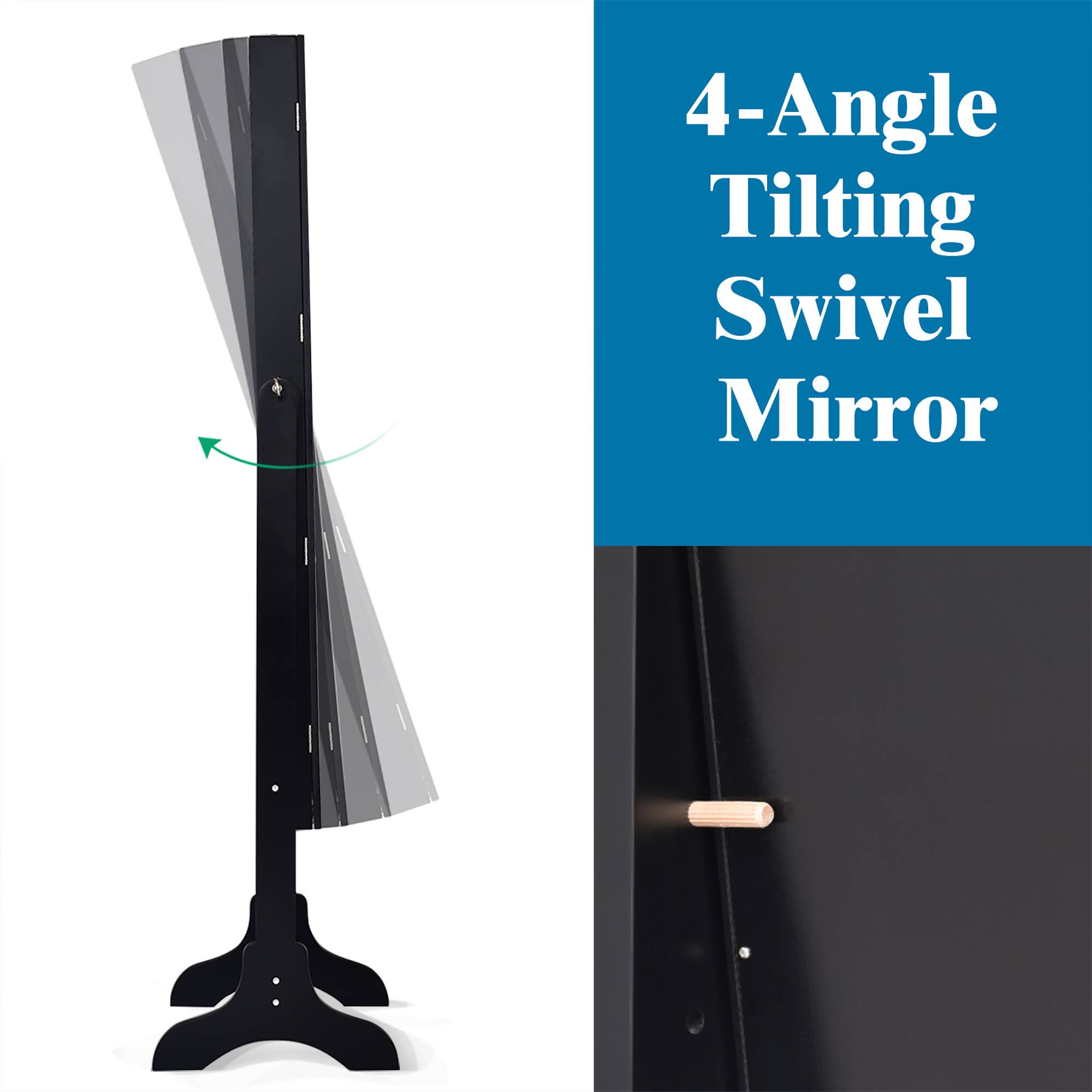4-Angle Tilting Swivel Mirror