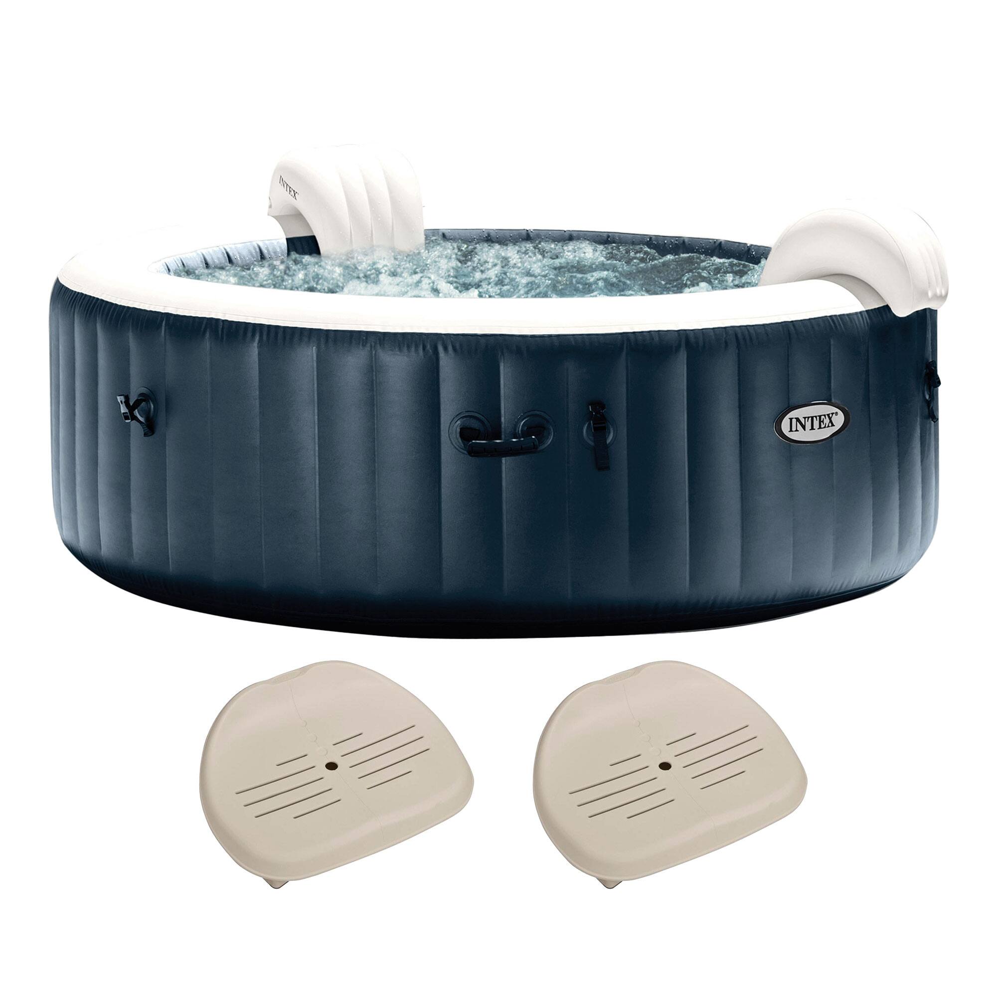 Intex - PureSpa Plus Inflatable Bubble Jet Hot Tub & Slip Resistant Seat (2 Pack) - Blue price history on PriceWatchPro