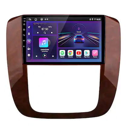 a W . NT * 18:25 g FM MHz 87.50 M M 0 km/h . .. UNKNOWN UNKNOWN Spotify Chrome YouTube Play Store Theme